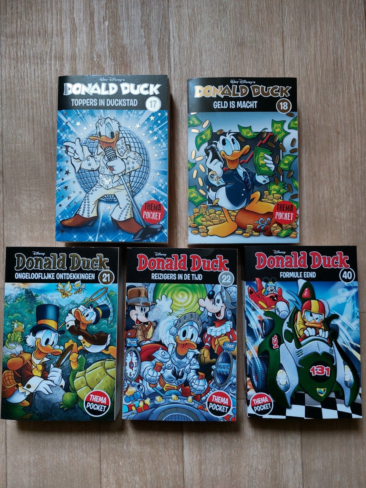 Donald Duck Thema Pocket - Set van 5, Boeken, Meerdere stripboeken, Ophalen of Verzenden, Zo goed als nieuw, Walt Disney