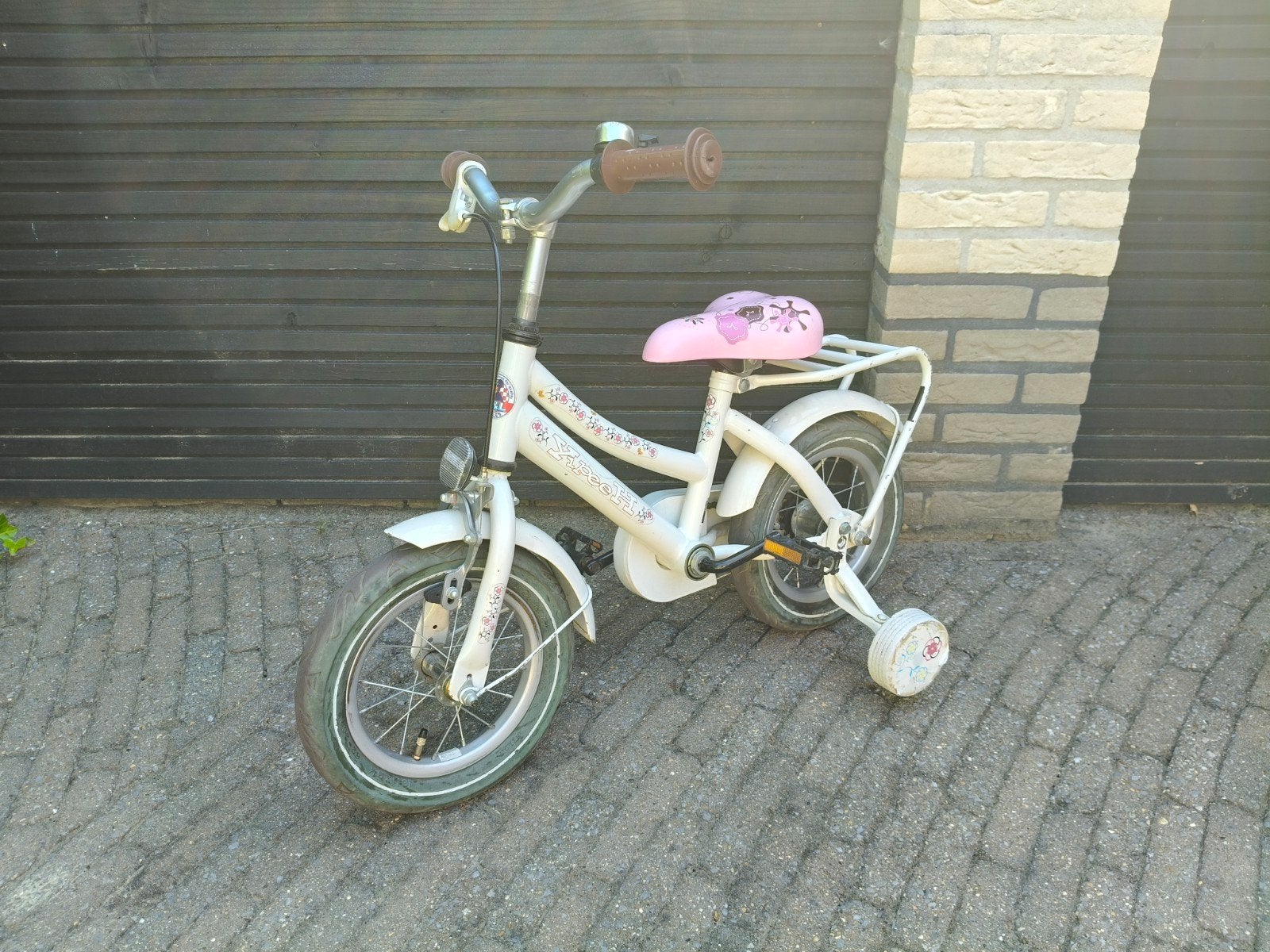 Yippeeh kinderfiets 14 inch met zijwieltjes, Ophalen, Zijwieltjes, Gebruikt, Yippeeh