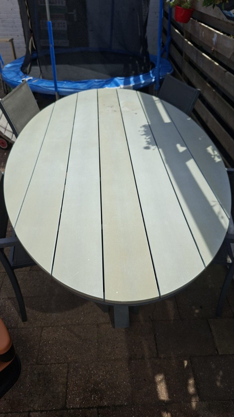 Garden Impression ovale tuintafel 2.10m met vuurwerkplekjes, Tuin en Terras, Ophalen, Gebruikt, Ovaal