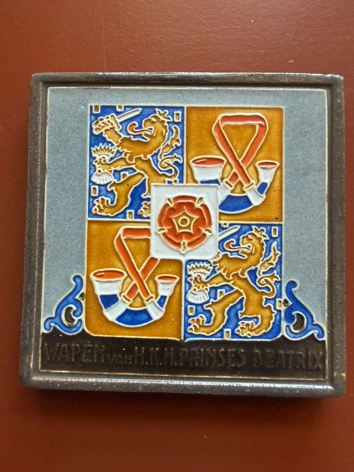 Westraventegel wapen Prinses Beatrix, Antiek en Kunst, Ophalen of Verzenden