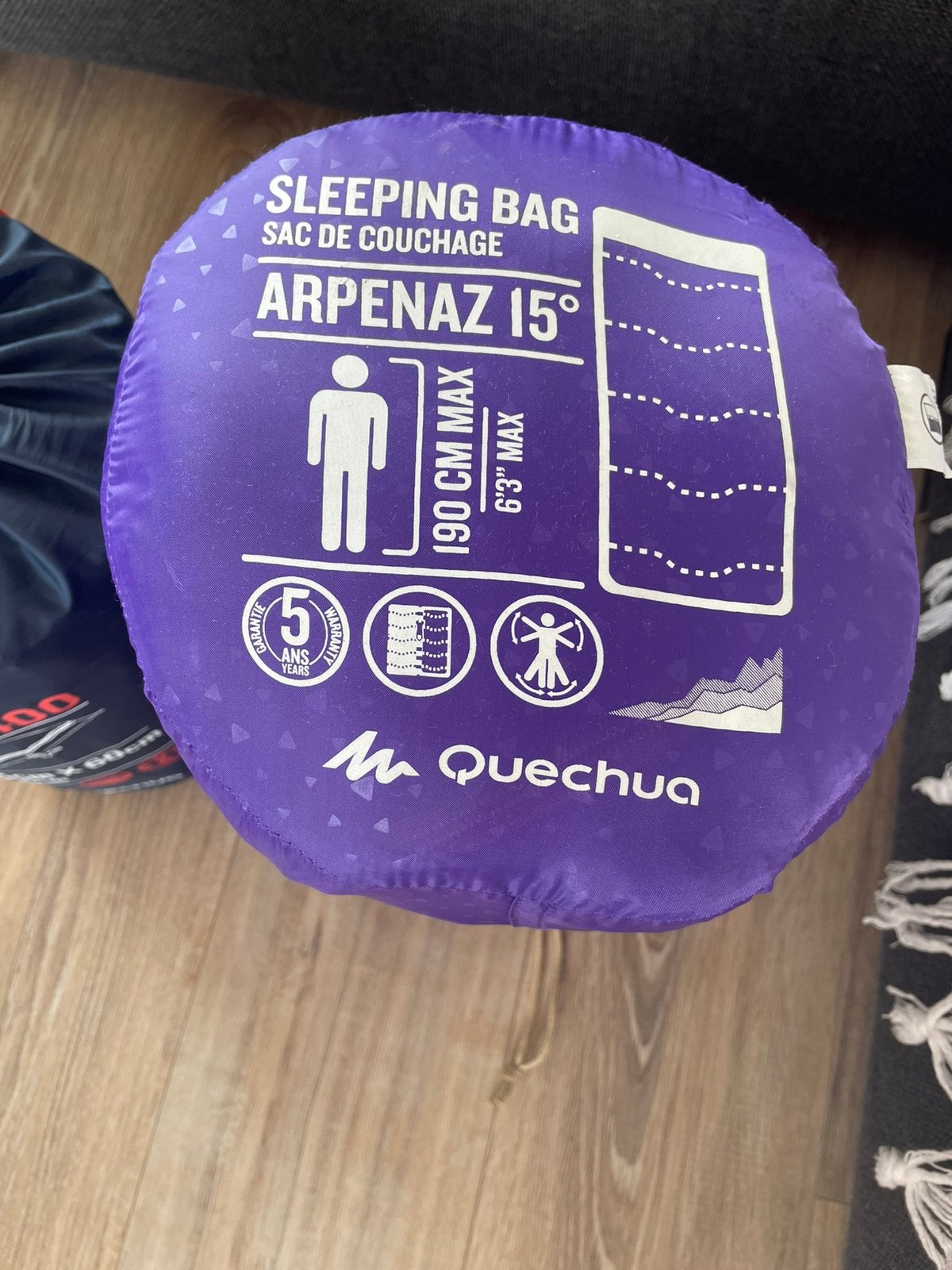 Quechua Arpenaz 15 Slaapzak - Paars, Max 190 cm, Ophalen of Verzenden, Zo goed als nieuw