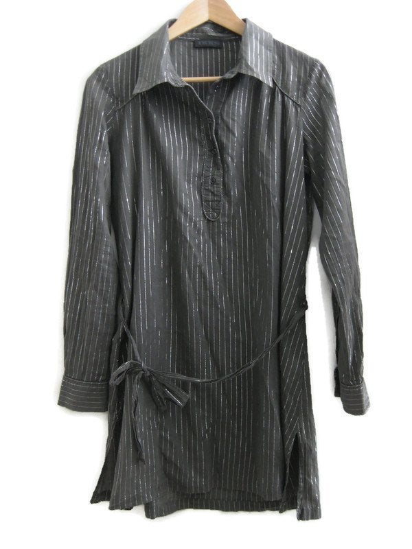 IKKS blouse grijs M met subtiele zilveren glitter streep, Maat 38/40 (M), IKKS, Ophalen of Verzenden, Grijs