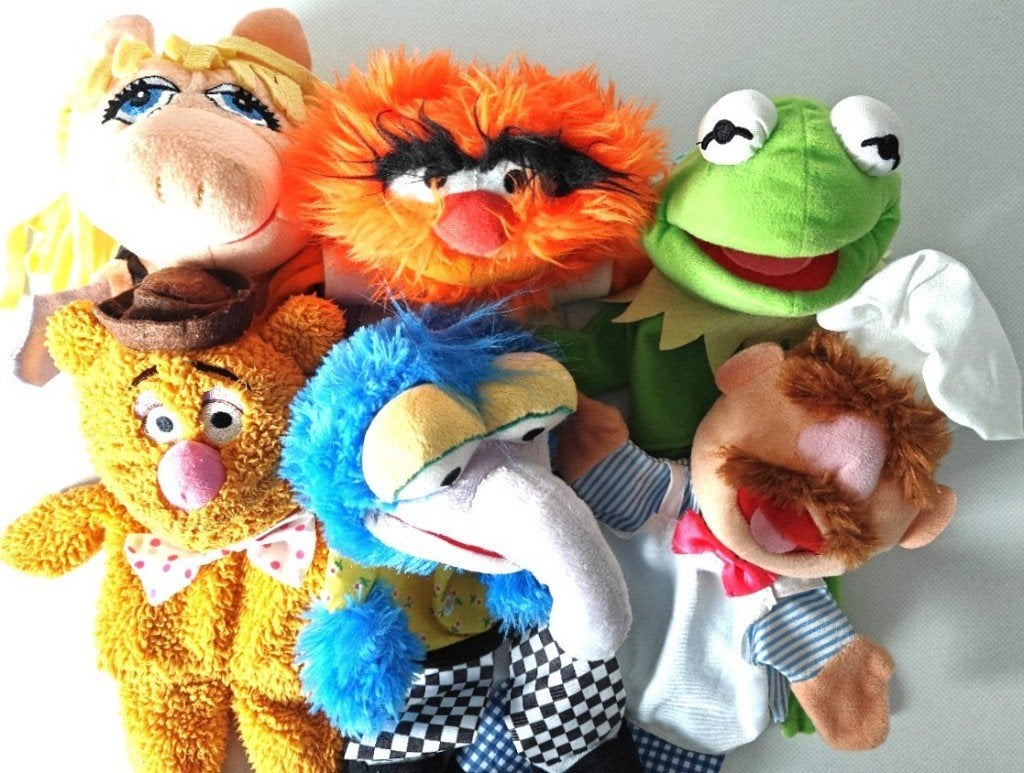 6 Muppets handpoppen / poppenkastpoppen, Kinderen en Baby's, Ophalen of Verzenden, Zo goed als nieuw, Overige typen