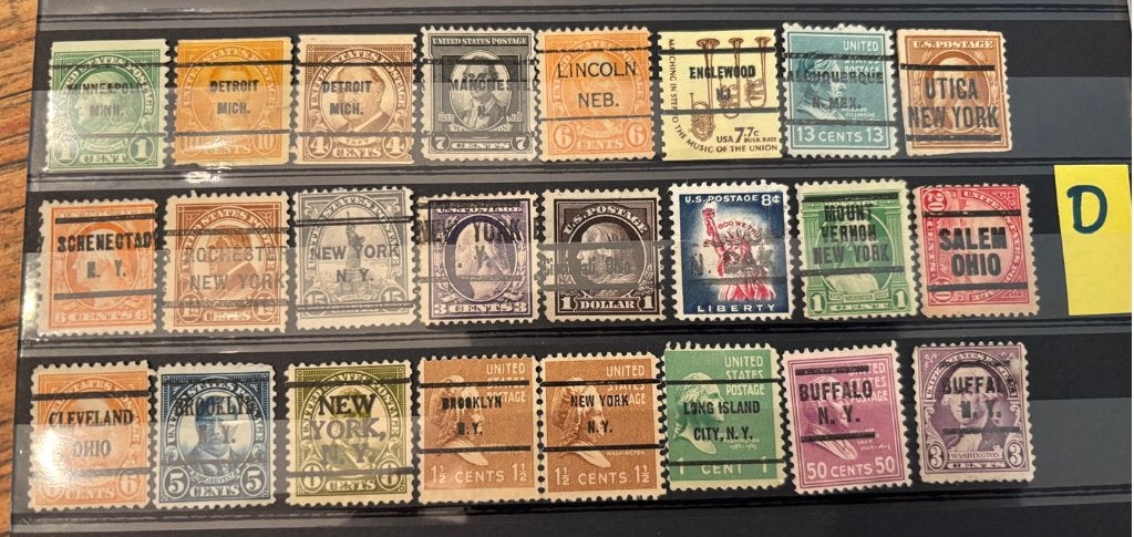 USA precancels, 24 verschillende (D), Verzenden, Gestempeld, Noord-Amerika