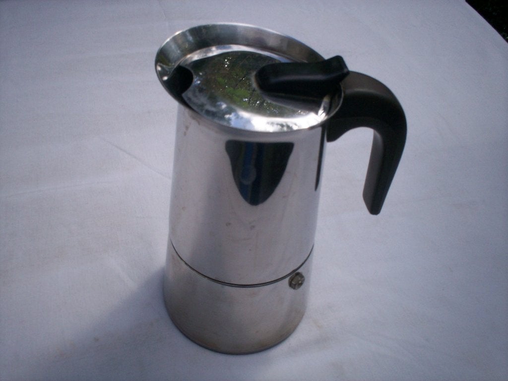 Caffettiera inox 6 tazze ital. koffiepot, Ophalen of Verzenden, Zo goed als nieuw, Metaal