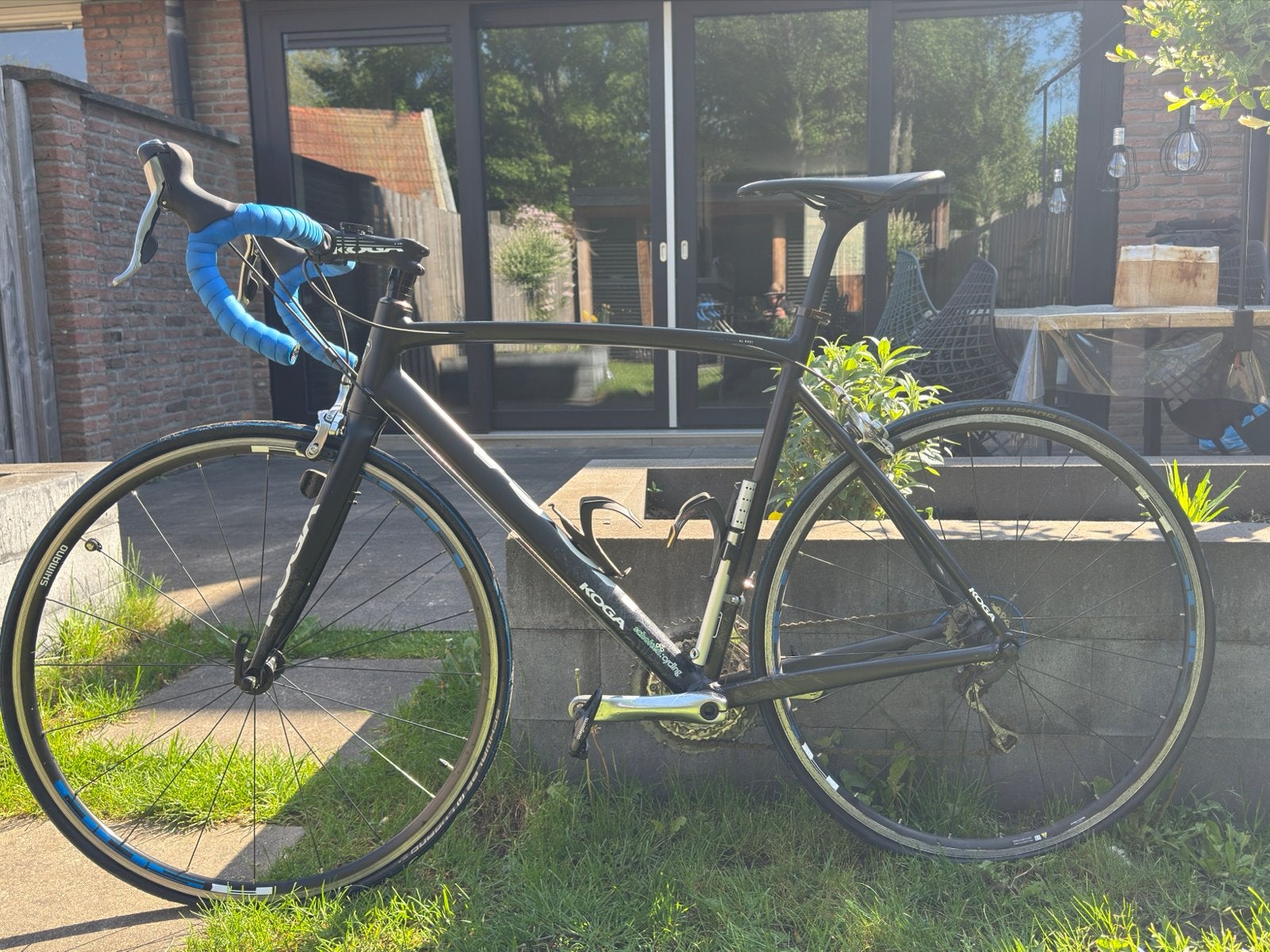 Koga Miyata racefiets, zwart met blauwe accenten, Ophalen, 28 inch, Gebruikt, Aluminium