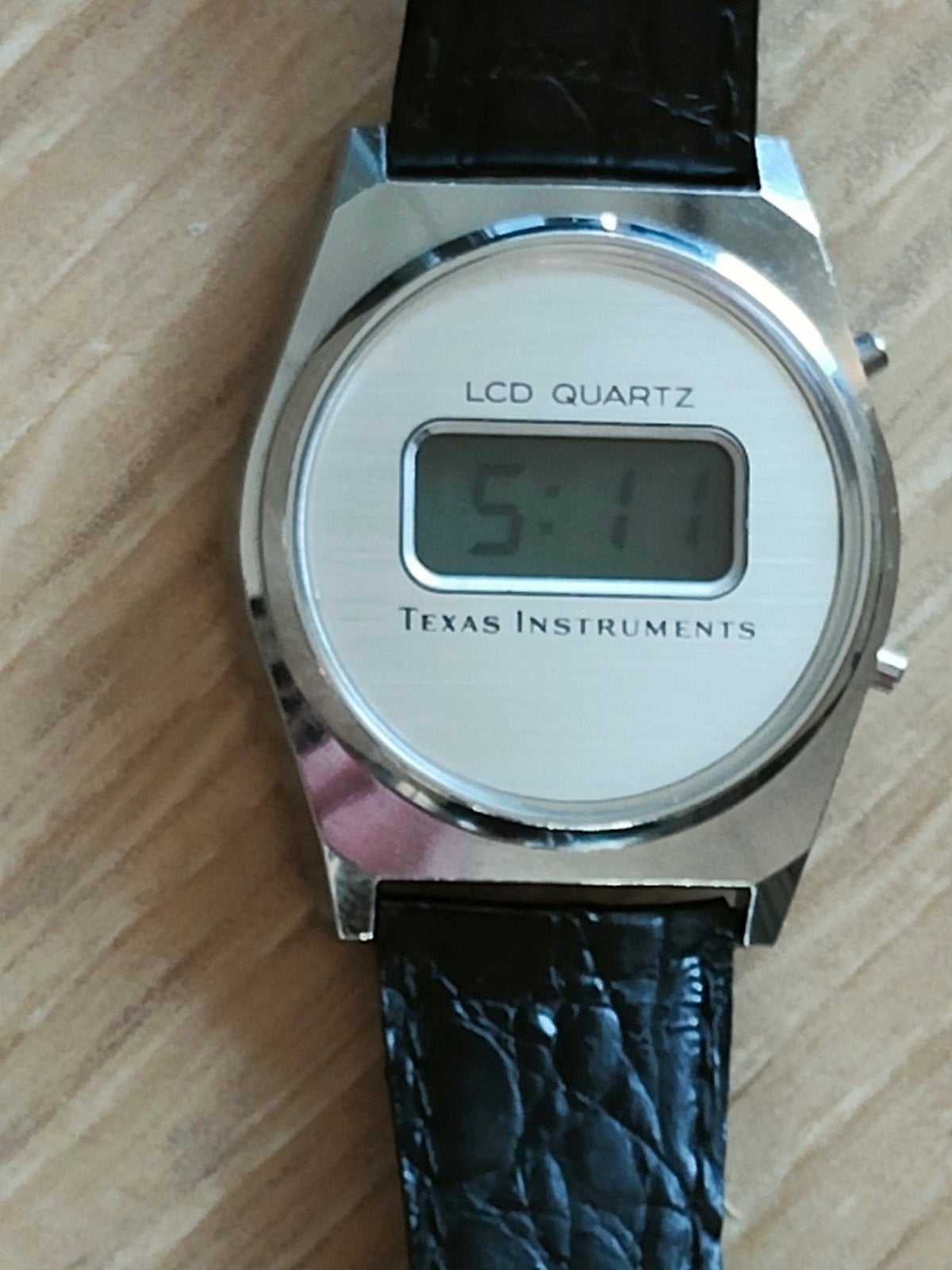 Vintage Texas Instruments LCD digital quartz herenhorloge, Overige merken, Staal, Met bandje, Polshorloge