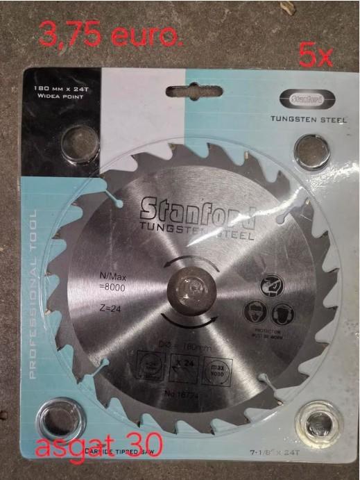 5x Zaagbladen Diameter 180x t24 widia, Doe-het-zelf en Verbouw, Nieuw, Ophalen of Verzenden, 30 tot 70 mm, Lintzaag
