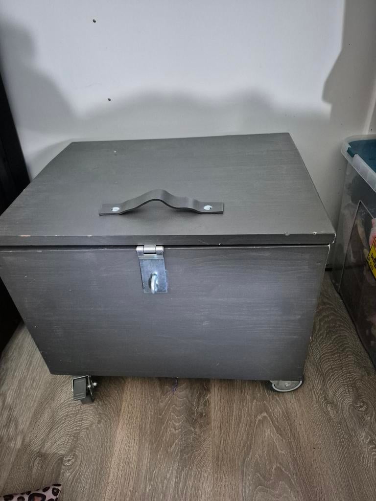 Antraciet Speelgoedkist op Wieltjes, Ophalen, Gebruikt, Jongen of Meisje