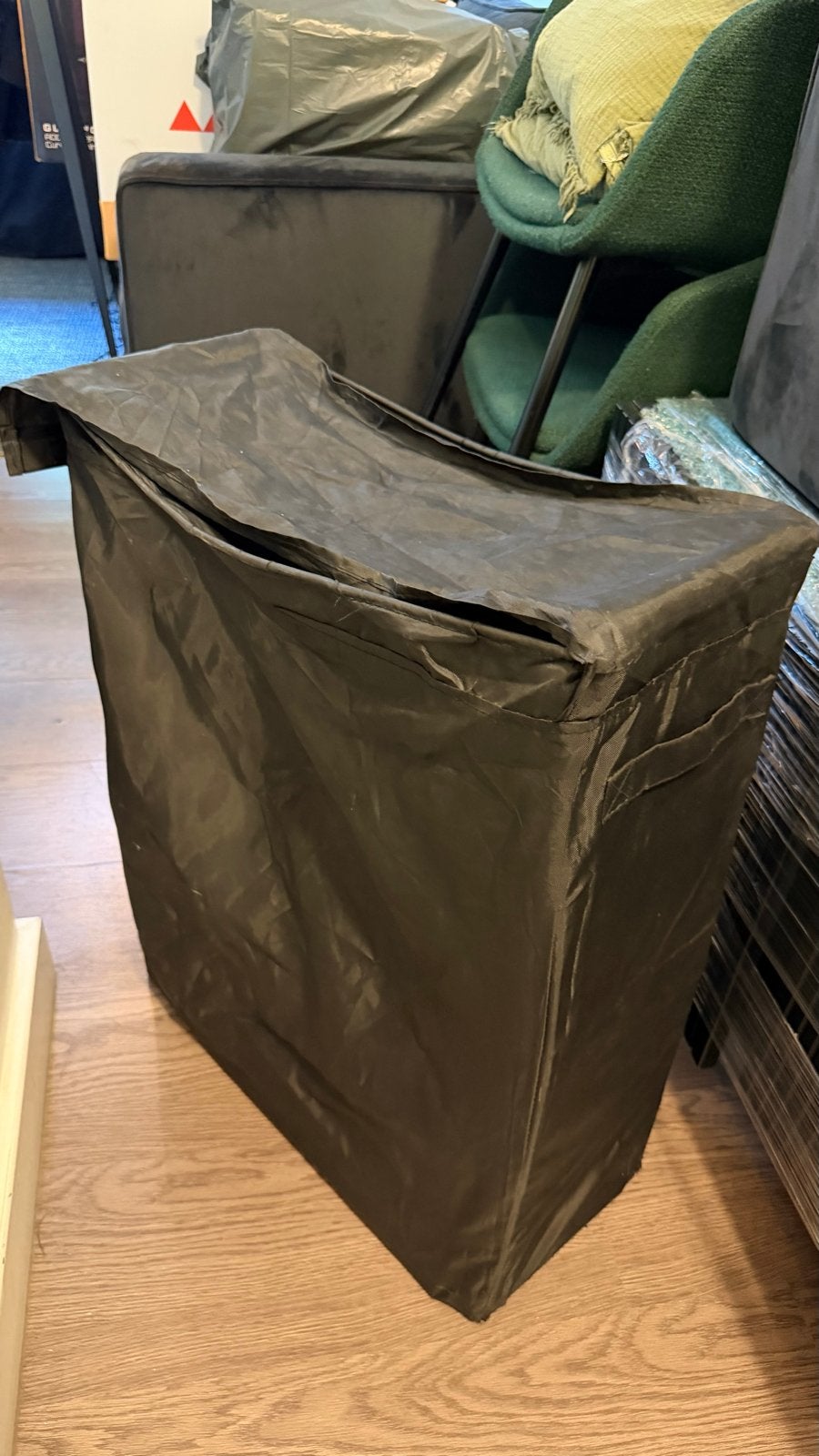 Zwarte wasmand/opbergmand van textiel, Huis en Inrichting, Ophalen, Modern, Textiel, Gebruikt