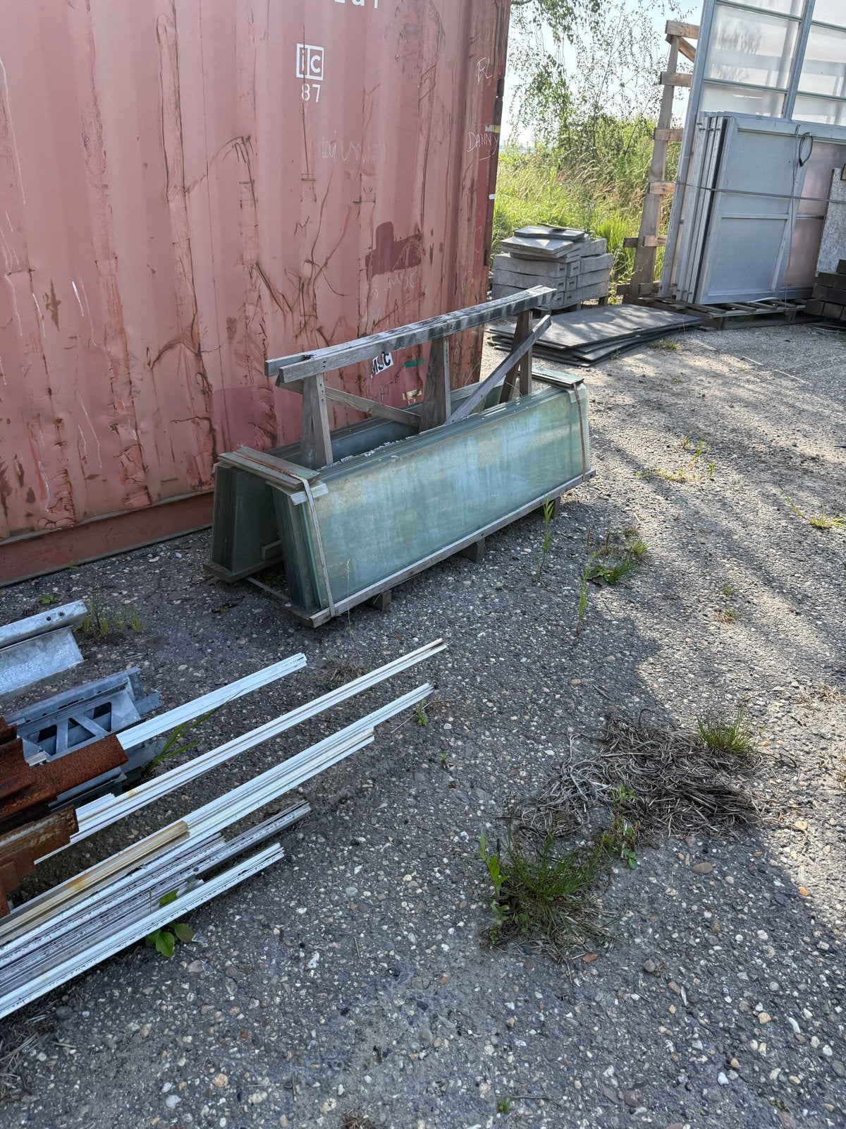 Tuindersglas en profielen te koop t.e.a.b., Ophalen, Gebruikt, 80 tot 120 cm, 160 cm of meer