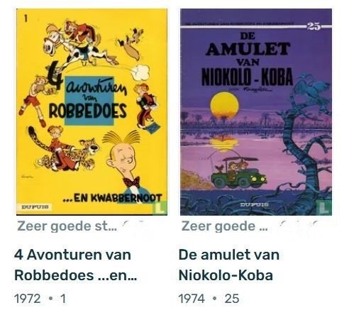 stripboeken 2x Robbedoes 1972-1974, Meerdere stripboeken, Ophalen of Verzenden, Gelezen