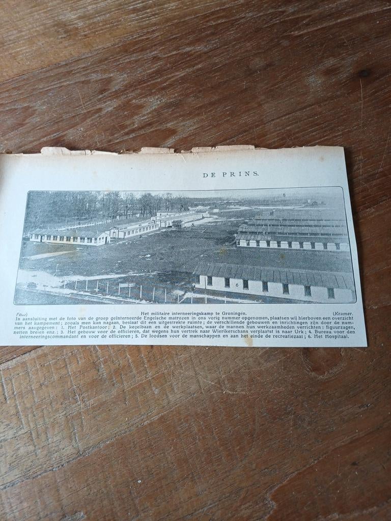 Knuffel militaire interneringskamp Groningen 1915, Ophalen of Verzenden, Voor 1920, Knipsel(s)