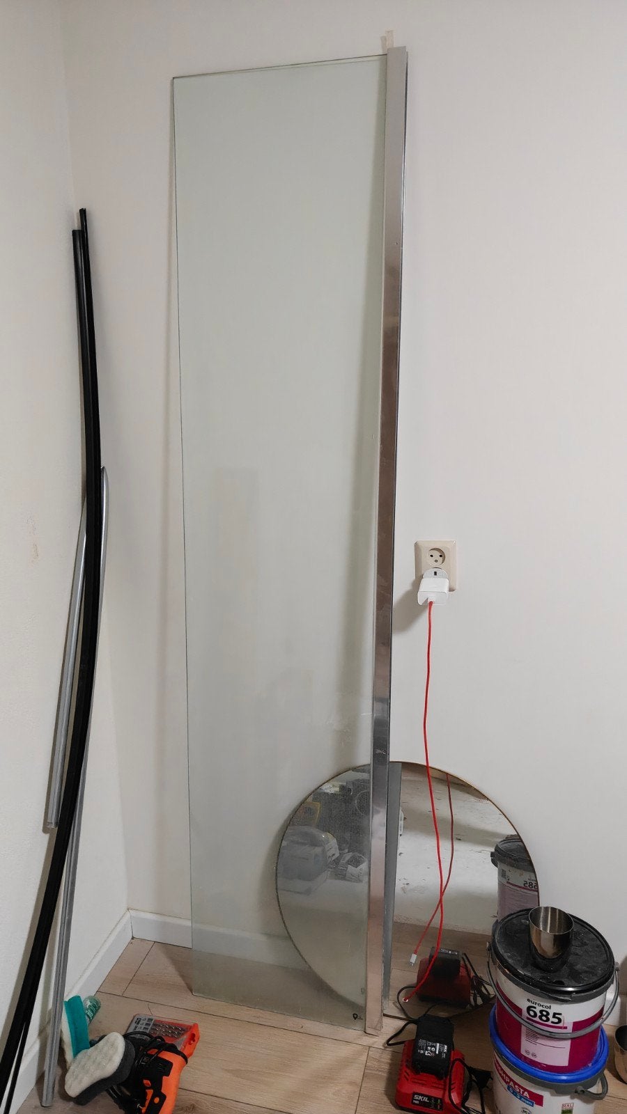 Douche glaswand 40 cm, Gebruikt, Minder dan 80 cm, Glasplaat, 160 cm of meer
