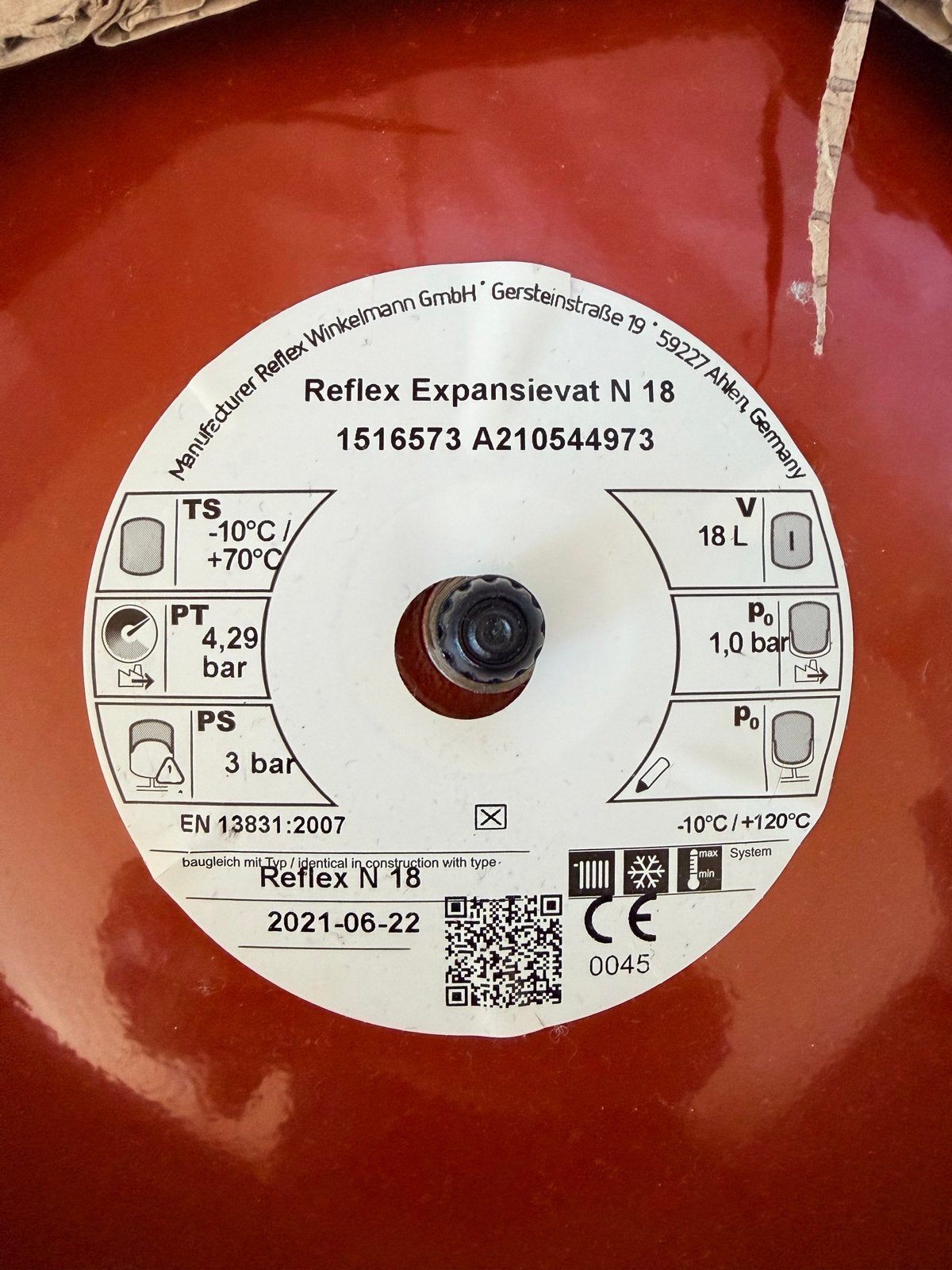 Reflex Expansievat N 18 - Nieuw en Ongebruikt, 30 tot 80 cm, Overige typen, Nieuw, Minder dan 60 cm