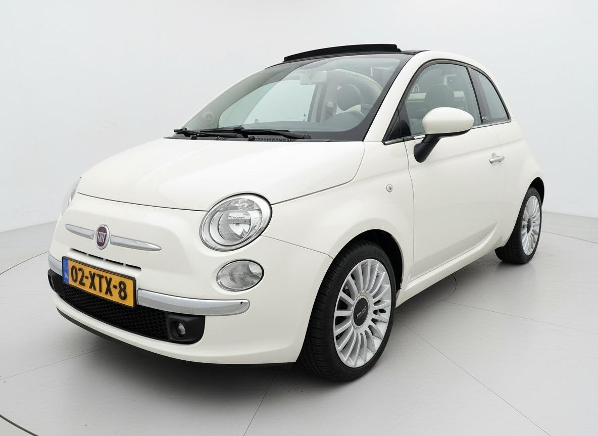 Fiat 500 C 0.9 TwinAir Lounge CABRIO AIRCO TREKHAAK PDC, Euro 5, Multifunctioneel stuurwiel, Cabriolet, Wit