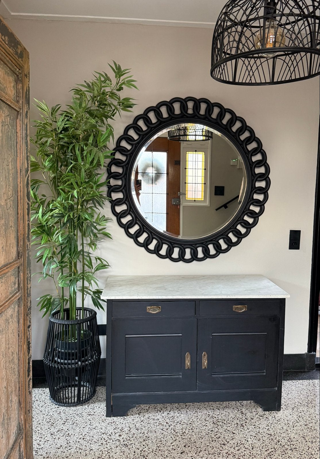 Uniek dressoir met marmeren blad 120x80x55 cm, Huis en Inrichting, Ophalen