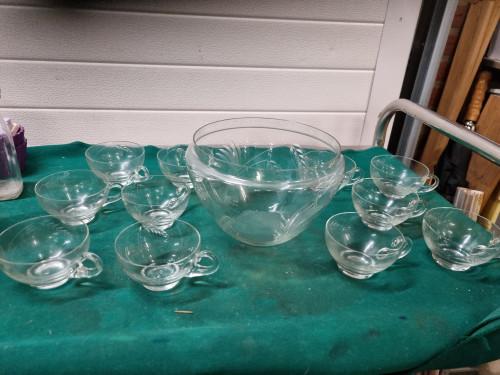 punch set jaren 70 geslepen almen, Huis en Inrichting, Keuken | Servies, Ophalen of Verzenden, 'T Olde Gre-j, Info@toldegrej.nl