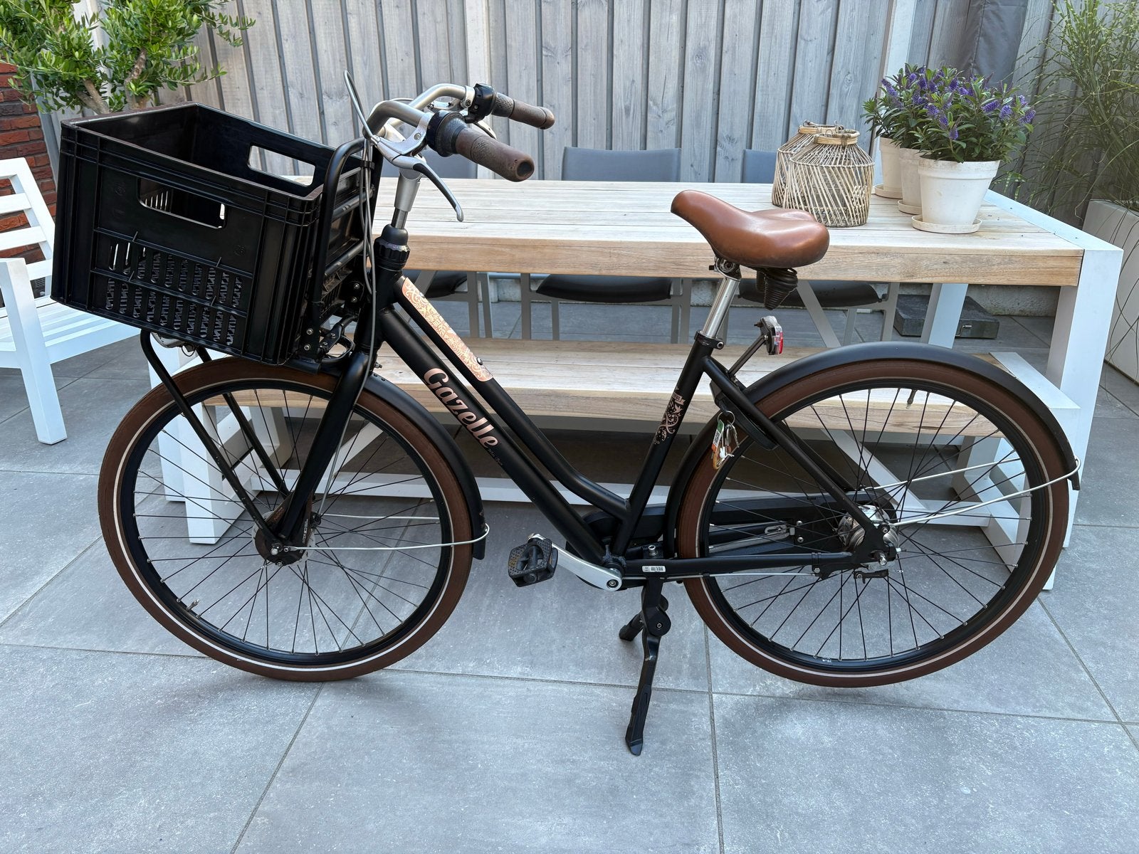 Gazelle Miss Grace - Framemaat 54 - Inclusief krat en sloten, Ophalen, Versnellingen, Schijfrem, Gazelle