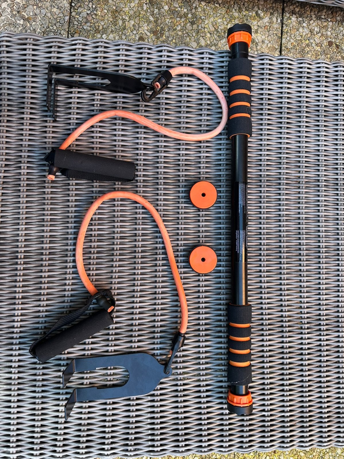 Trekstang en elastisch training banden, Sport en Fitness, Ophalen of Verzenden, Zo goed als nieuw, Armen
