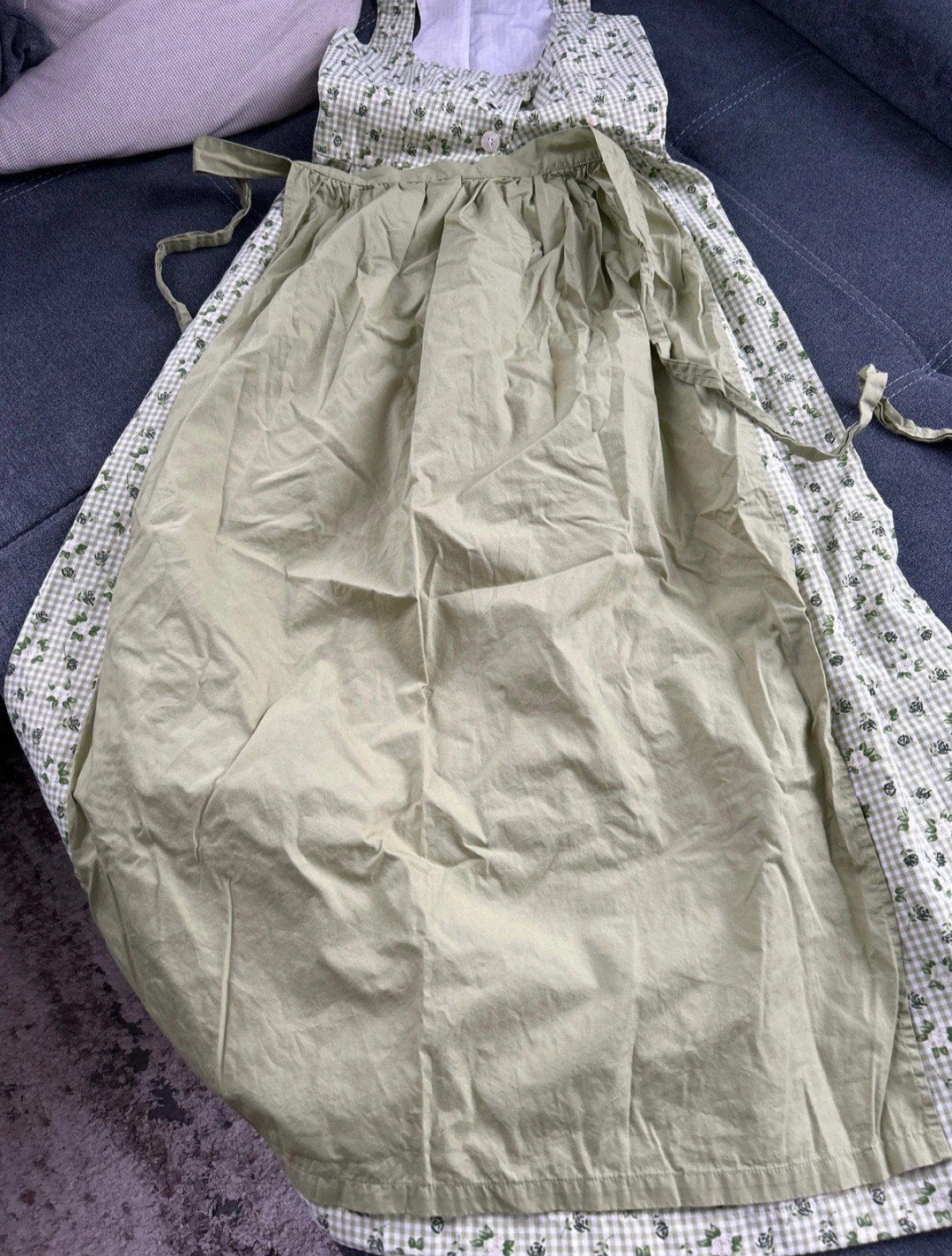 Groene Dirndl Maxi Jurk met Blouse - Maat 34, Ophalen of Verzenden, Maat 34 (XS) of kleiner, Onbekend, Zo goed als nieuw