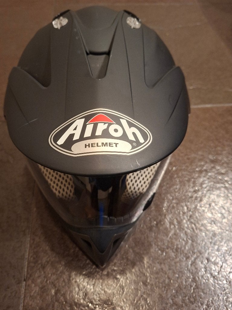 Mat zwarte crosshelm met vizier zgan Airoh maat XS, Overige merken, XS, Ophalen of Verzenden, Tweedehands