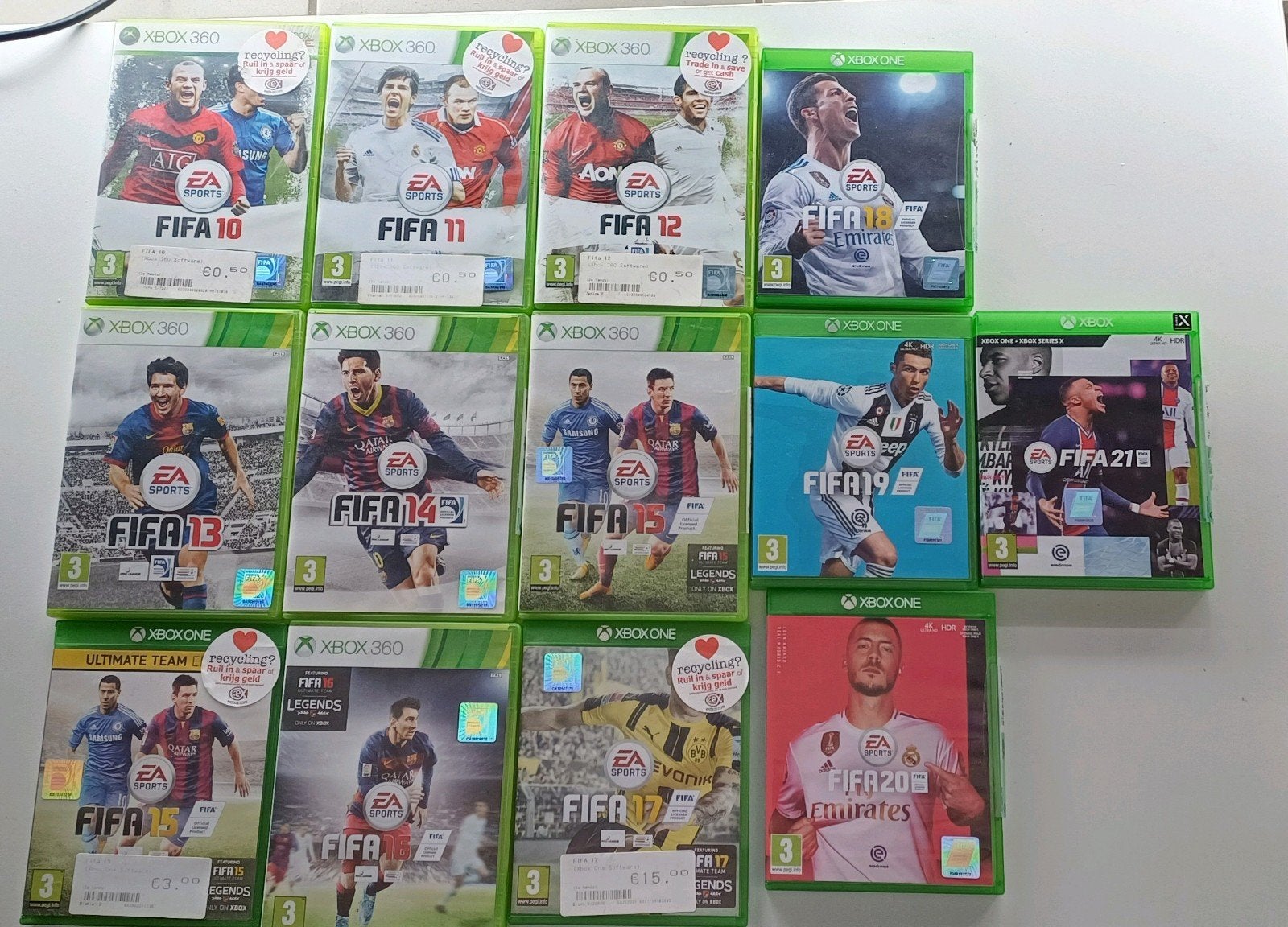 FIFA 10 tot FIFA 21 games voor Xbox 360 en Xbox One, Online, Ophalen of Verzenden, Zo goed als nieuw, Sport