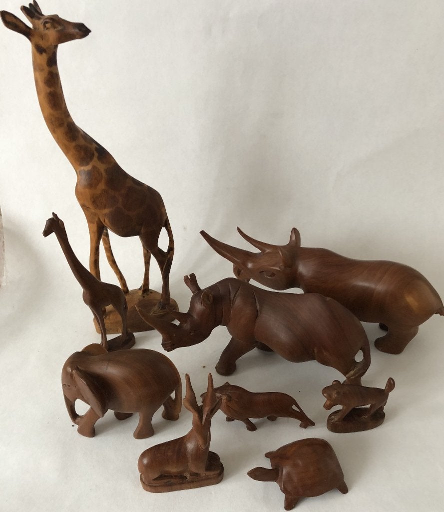 Safari dieren, Bruin, Ophalen of Verzenden, Houtsnijwerk, Hout