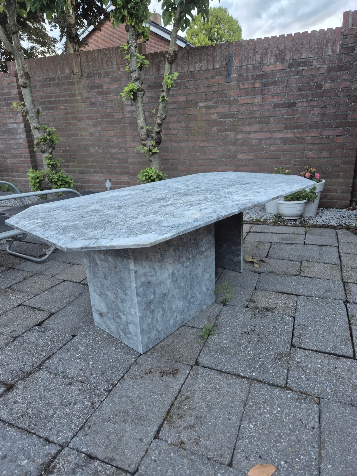 Unieke Marmeren tuin- of salontafel, Ophalen, Rechthoekig