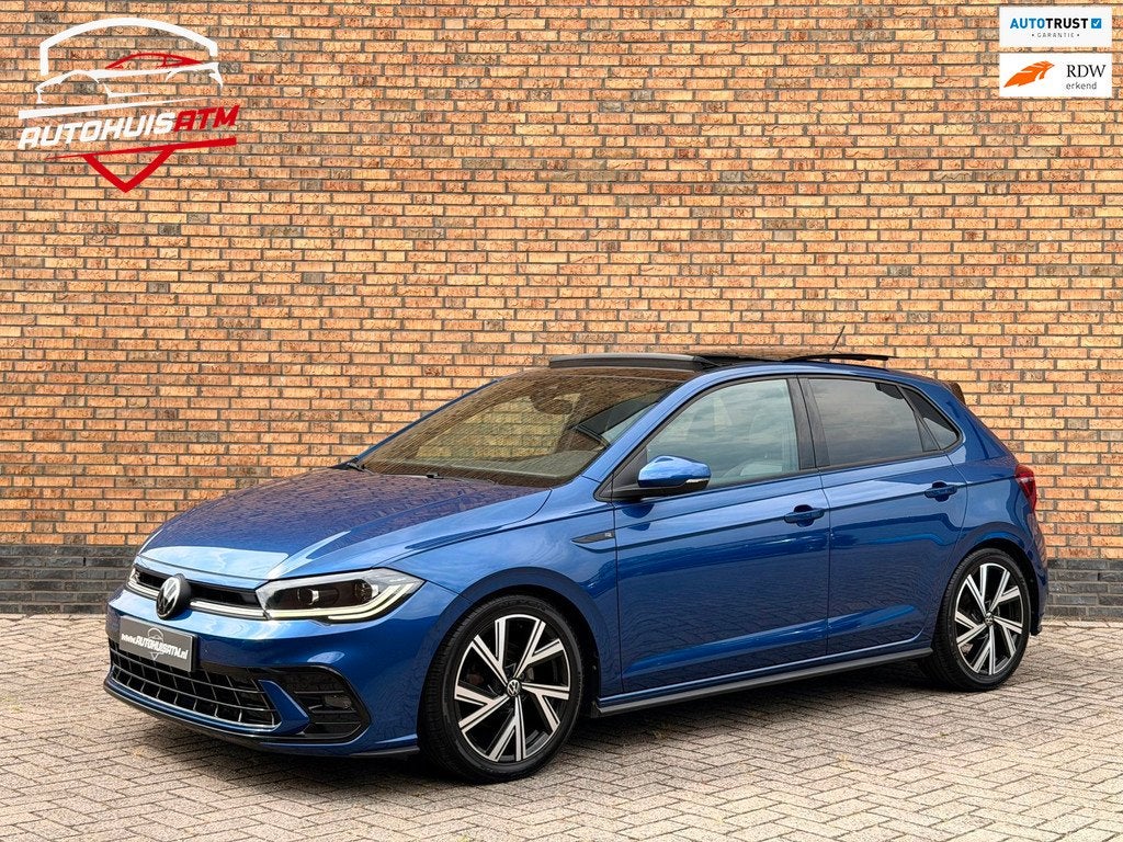 Volkswagen Polo 1.0 TSI R-Line Pano Dsg Virtual Acc Cam IQ, Auto's, Volkswagen, Stof, Gebruikt, Zwart, Bedrijf