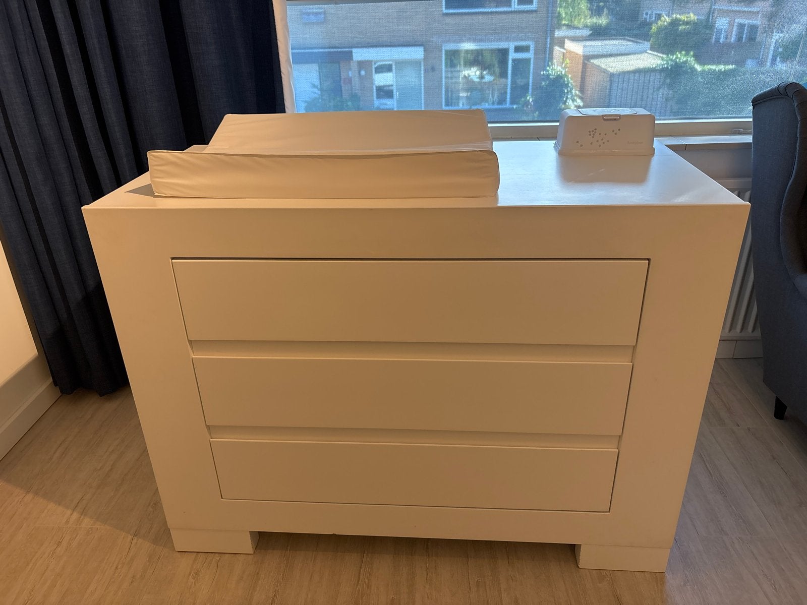 Witte, stevige commode met 3 lades (120x55x90 cm), Ophalen, Gebruikt, 50 tot 70 cm, 100 cm of meer