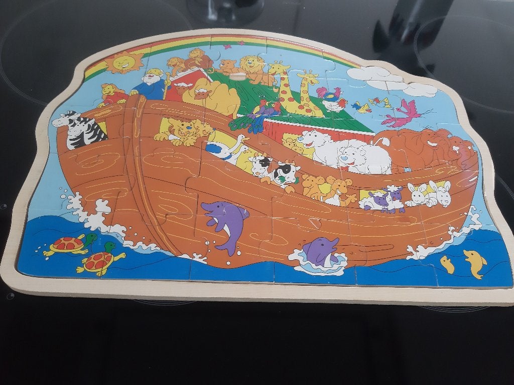 prachtige houten puzzel Ark van Noach, Ophalen, 10 tot 50 stukjes, Zo goed als nieuw