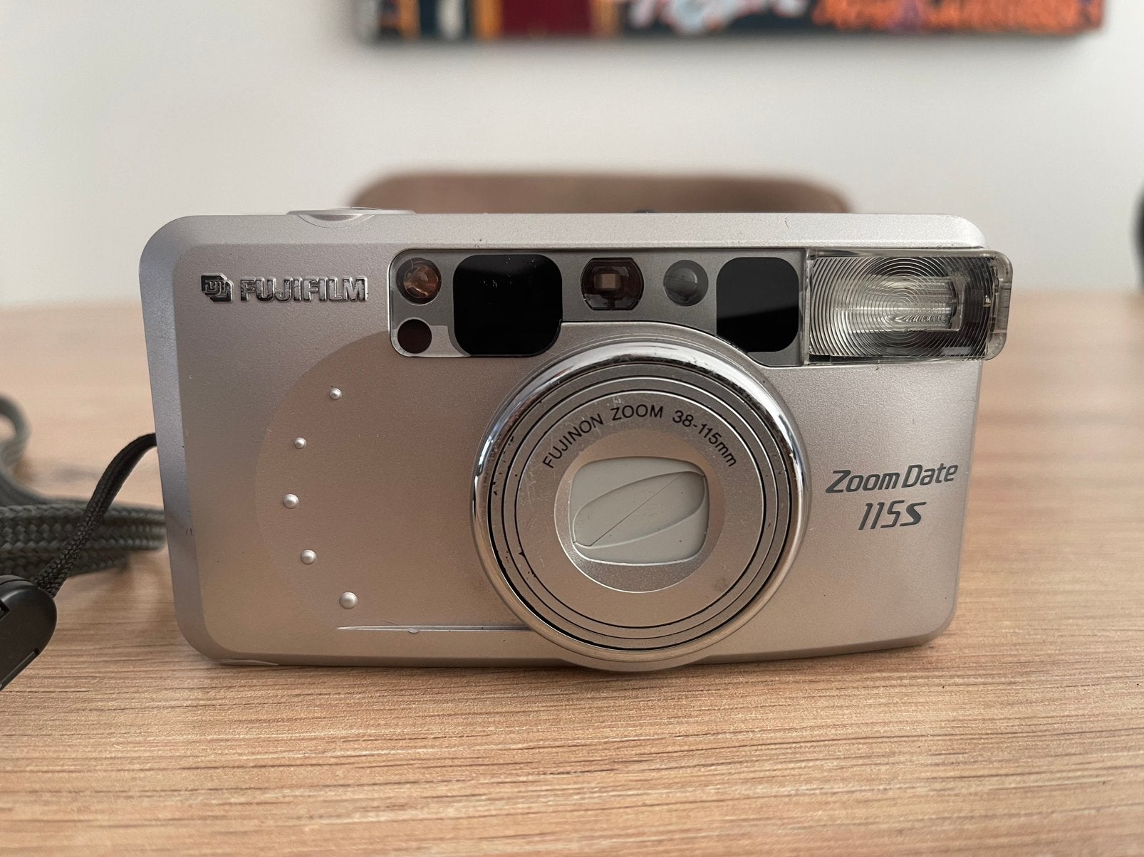 Fujifilm 115S Zoom Date analoge fotocamera rolletje, Ophalen of Verzenden, Gebruikt, Compact, Fuji