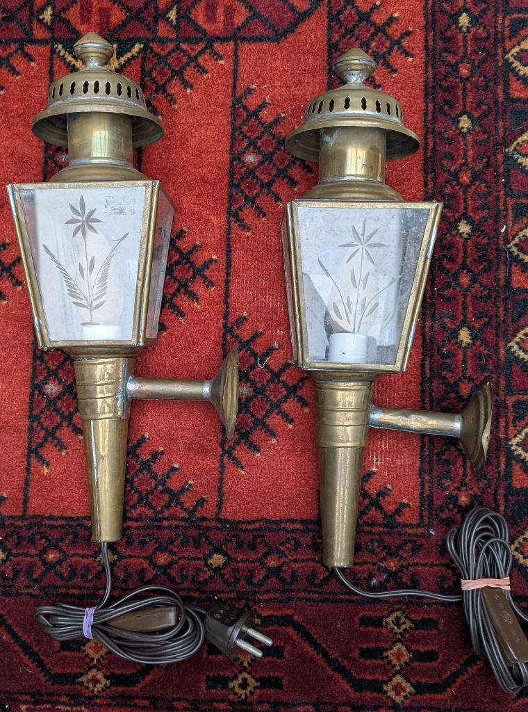 Antieke koetslampen (2 stuks), Antiek en Kunst, Antiek | Lampen, Ophalen of Verzenden