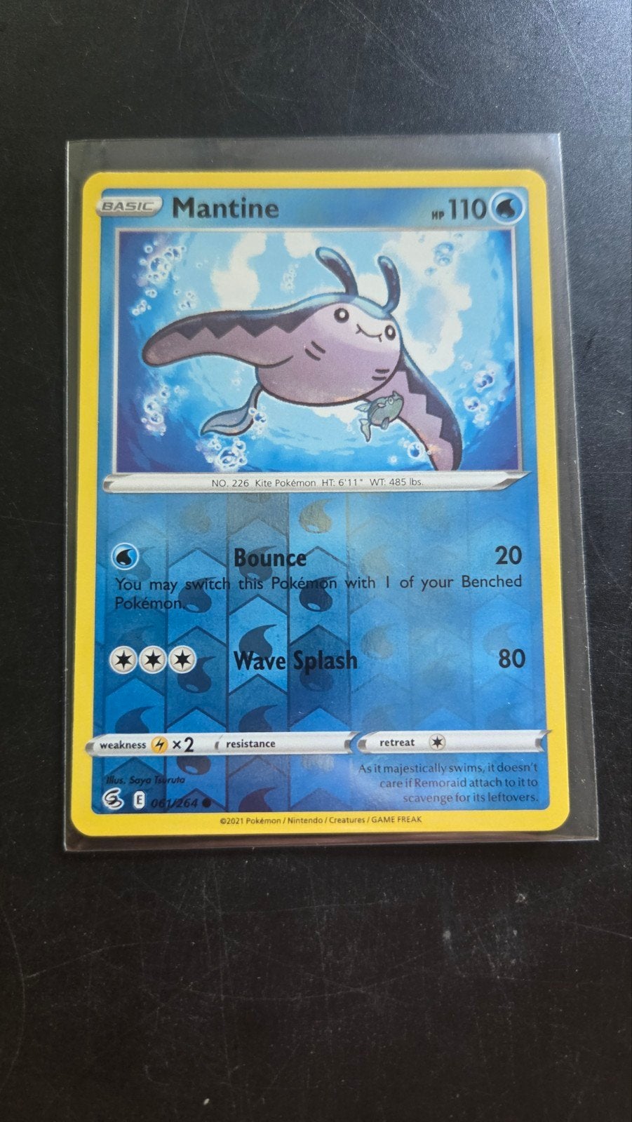 Mantine 061/264 Reverse Holo - Fusion Strike Pokémon Kaart, Verzenden, Zo goed als nieuw, Losse kaart, Foil