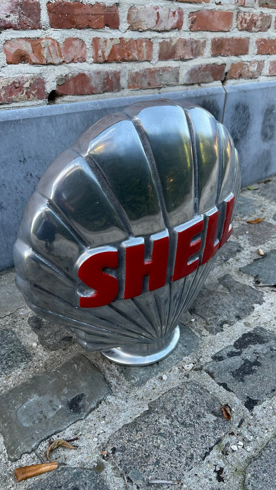 Shell display in gegoten metaal / aluminium, Ophalen of Verzenden, Gebruikt, Reclamebord
