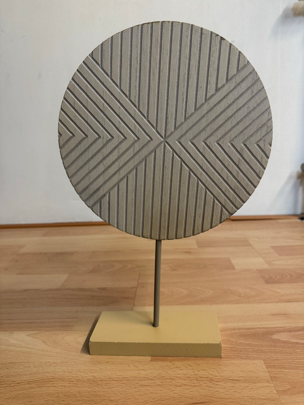 Decoratief object met geometrisch patroon, Ophalen, Hout, Zo goed als nieuw, Modern