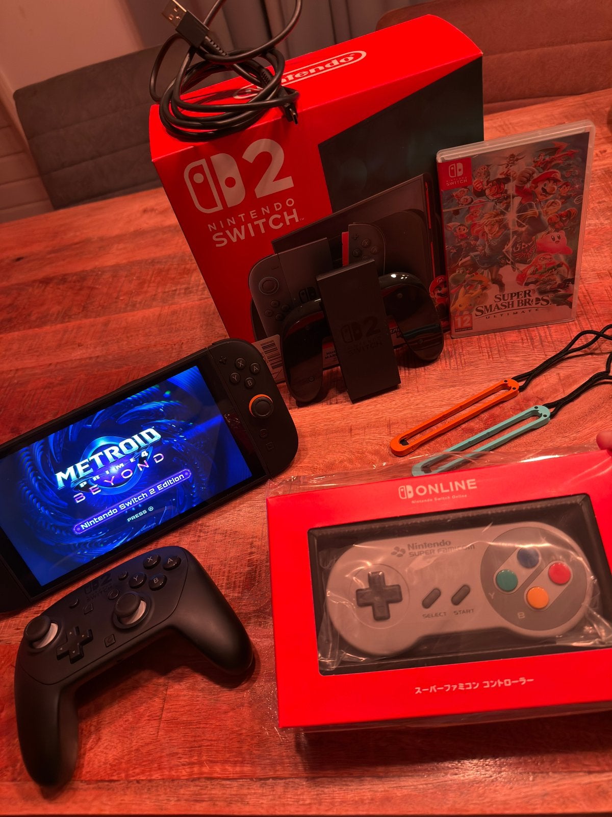 Nintendo Switch 2 Nieuwstaat + Pro Controller + Smash + SNES, Met games, Met 2 controllers, Ophalen of Verzenden, Zo goed als nieuw