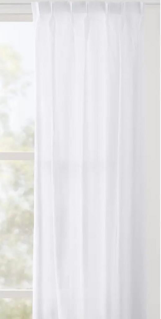 Luxe witte in-between gordijnen op maat (236 cm hoog), Huis en Inrichting, Ophalen, Zo goed als nieuw, Wit