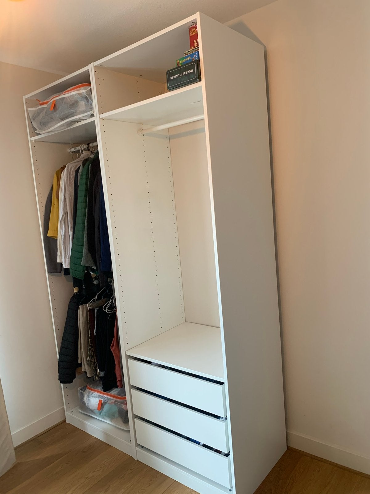IKEA PAX Kledingkast zonder deuren - Wit, Ophalen, Gebruikt, 100 tot 150 cm, 200 cm of meer