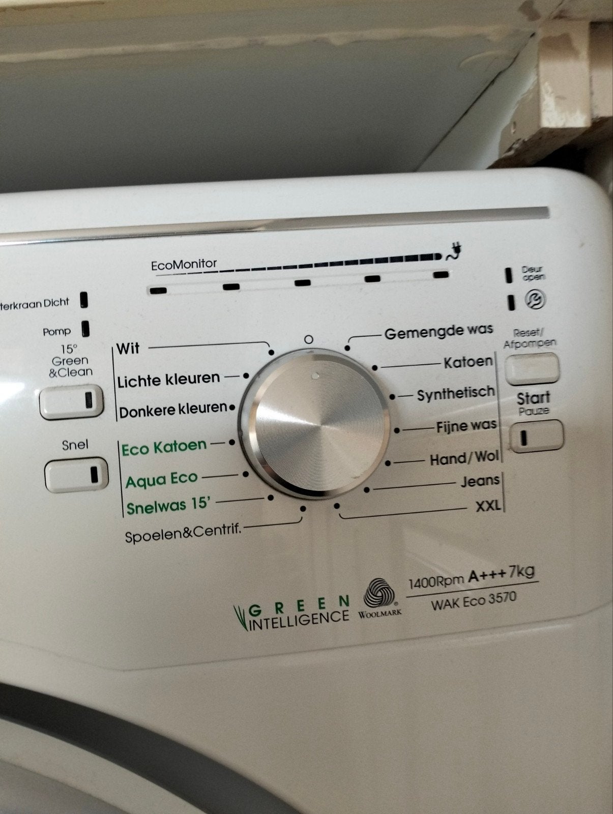 Bauknecht WAK Eco 3570 Wasmachine - 7kg, A+++, 1400rpm, Witgoed en Apparatuur, Ophalen, Energieklasse A of zuiniger, Zo goed als nieuw