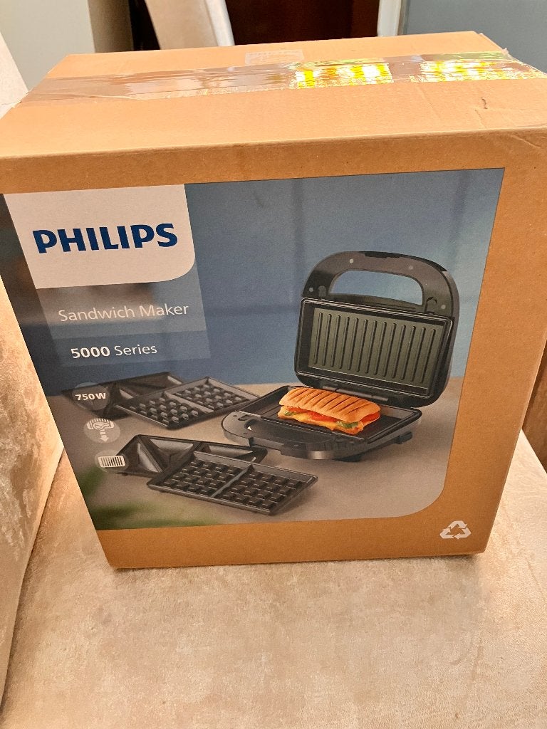 Philips Sandwich Maker 5000 Series (HD2350/80) — 750W,, Ophalen, Zo goed als nieuw, Overige typen