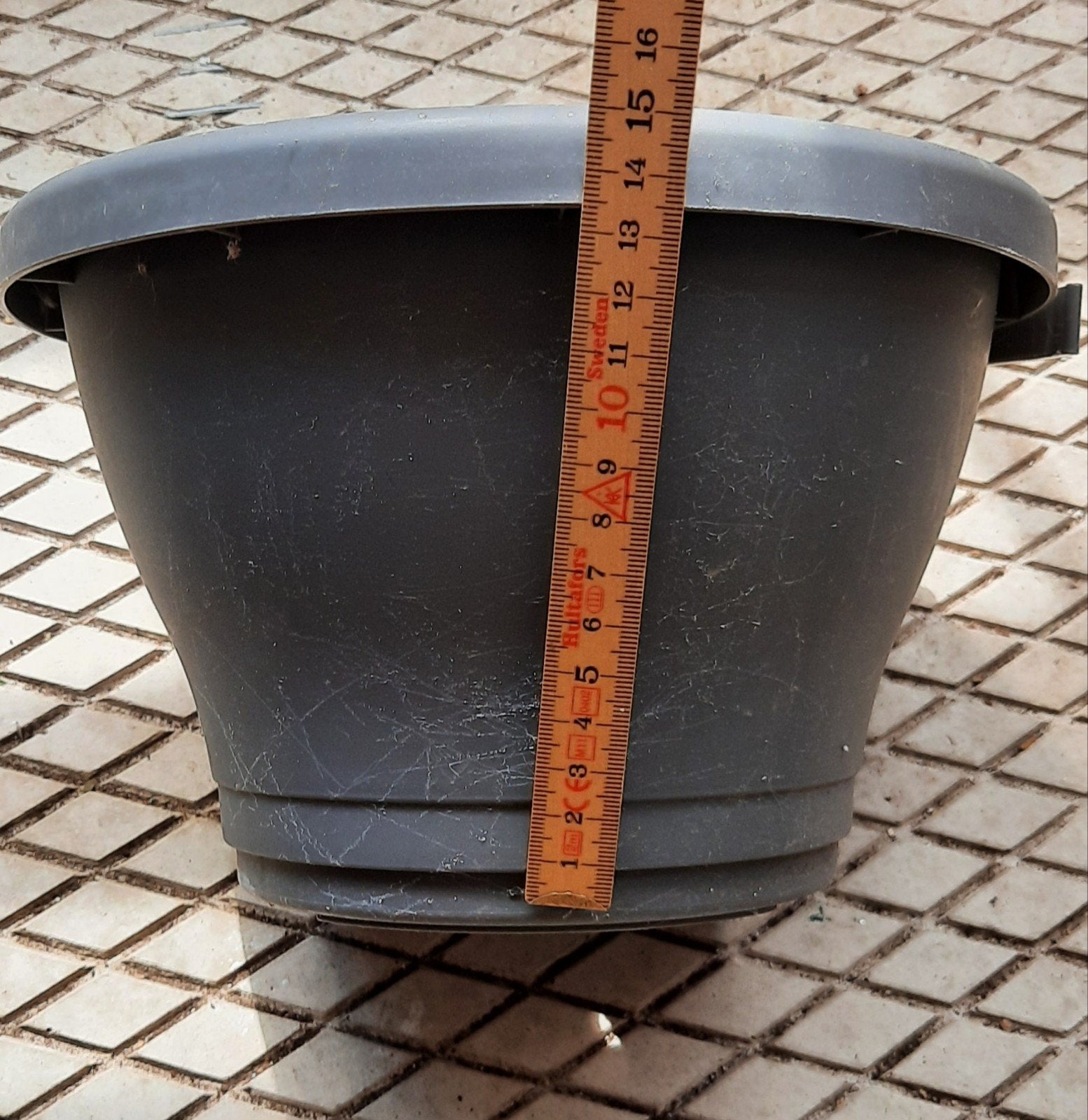 Elho Corsica Drainpipe Clicker 25 cm Antraciet Bloempot, 25 tot 40 cm, Kunststof, Gebruikt, Rond