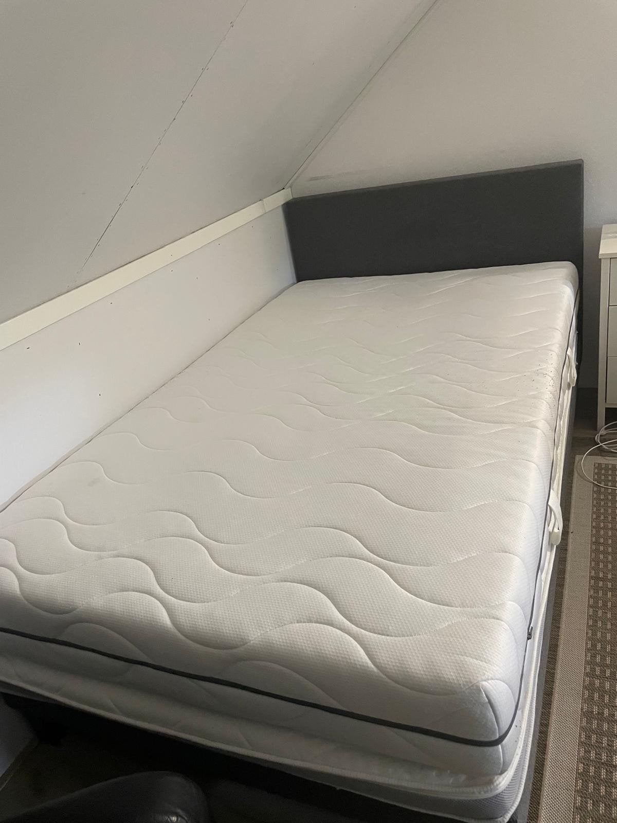 Boxspring bed 120x200 antraciet/grijs