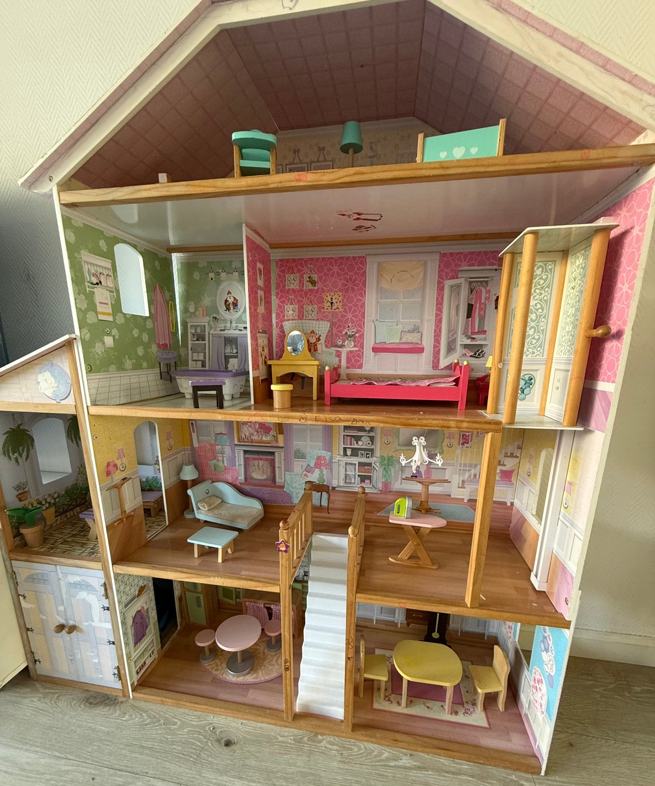 KidKraft poppenhuis met Meubels, Kinderen en Baby's, Speelgoed | Poppenhuizen, Ophalen, Gebruikt, Poppenhuis