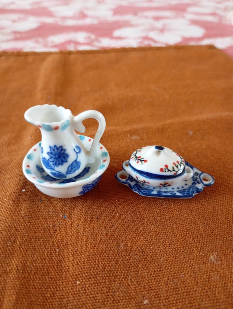 Miniatuur aardewerk setjes - Delfts blauw stijl, Ophalen of Verzenden