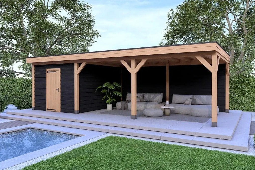 Luxe Overkapping met Berging - Ideaal voor Ontspanning, Tuin en Terras, Overkappingen, Ophalen, Nieuw, Veranda
