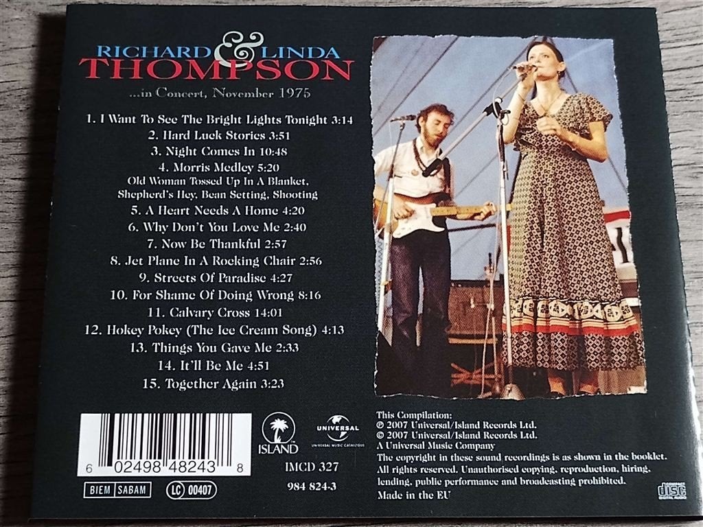 Richard & Linda Thompson - …In Concert, November 1975, Cd's en Dvd's, Ophalen of Verzenden, Zo goed als nieuw