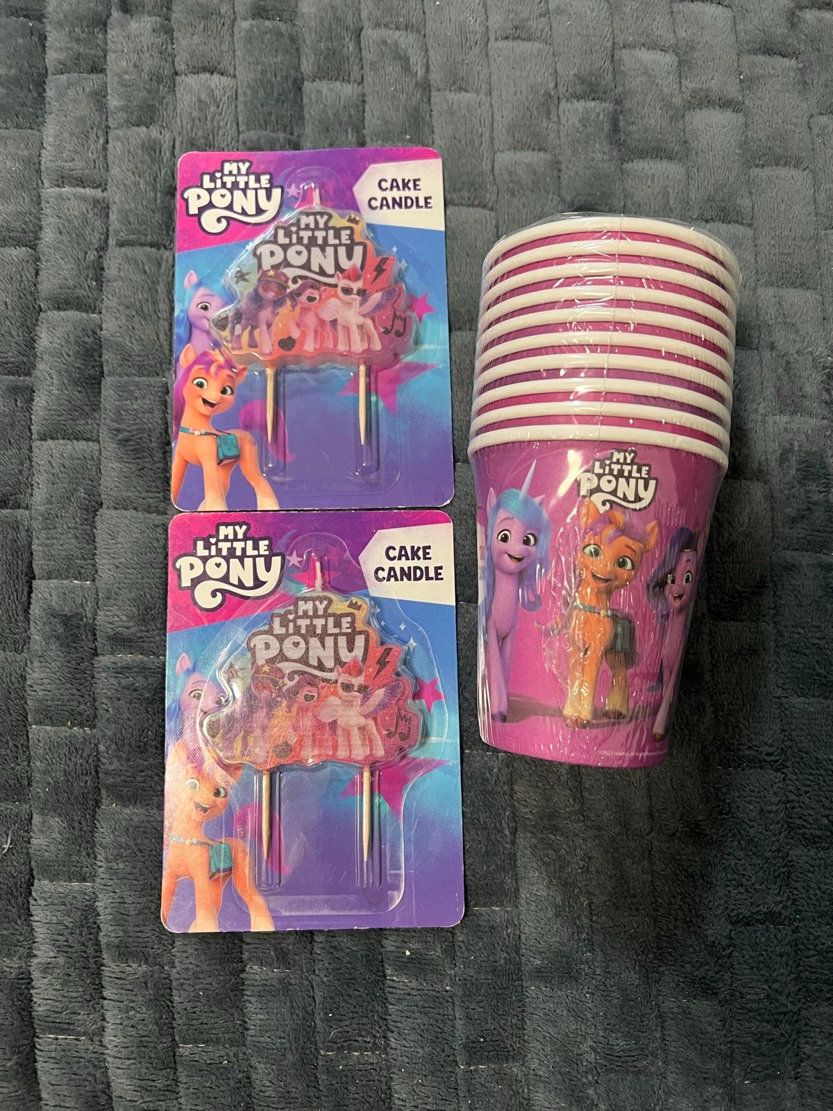 My Little Pony, 10 kartonnen bekers en 2 kaarsjes, Ophalen of Verzenden, Nieuw, Verjaardag