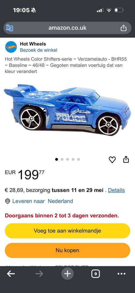 Hot Wheels Color Shifters-serie, Ophalen, Zo goed als nieuw